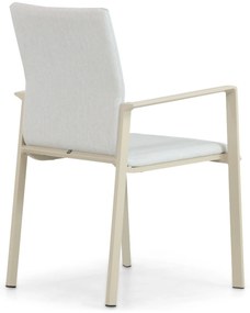 Tuinstoel stapelbaar Aluminium/textileen Taupe-naturel-bruin Lifestyle Garden Furniture Rome