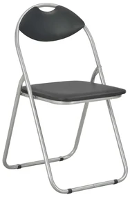 vidaXL Eetkamerstoelen inklapbaar 4 st kunstleer zwart