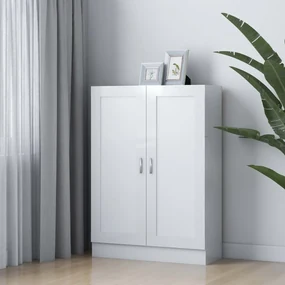 vidaXL Boekenkast 82,5x30,5x115 cm spaanplaat hoogglans wit