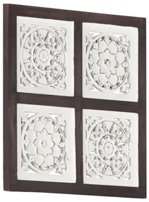 vidaXL Wandpaneel handgesneden 40x40x1,5 cm MDF bruin en wit