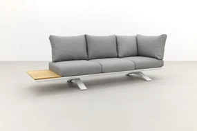 Suns Stockholm loungeset - White/teak - light antraciet