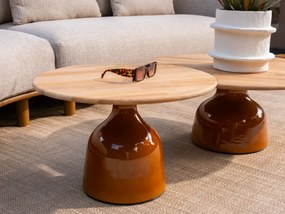 4 Seasons Outdoor June loungetafel caramel met rond blad Ø 60 cm SALE Loungetafel   beige weerbestendig