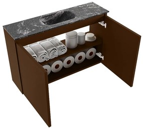 Mondiaz Ture DLux toiletmeubel 80cm rust met wastafel lava midden met kraangat