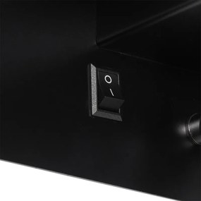 Moderne wandlamp zwart incl. LED met USB - Thijs