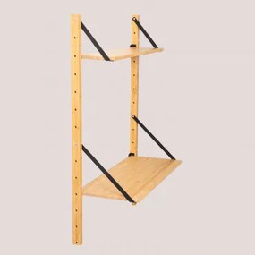 Bamboe Modulaire Wandplank Kolex Zwart & 2 Legplanken Van 64 Cm - Sklum