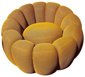 Kare Design Peppo Bloom Ronde Fauteuil Draaibaar Geel