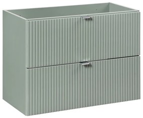 Comad Reed Green badmeubel ribbelfront 80cm met 2 lades en bijpassend toppaneel