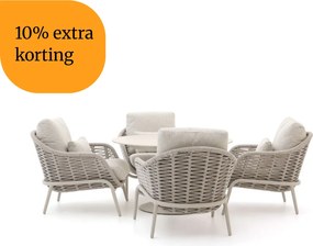 + 10% kassakorting | Diningset SUNS | 4 personen | Tuinset sintered stone | 5-delig | Kees Smit Tuinmeubelen