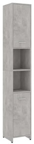 vidaXL Badkamerkast 30x30x183,5 cm spaanplaat betongrijs