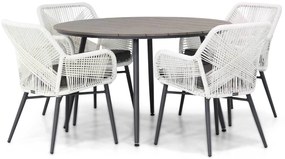 Tuinset Ronde Tuintafel 125 cm Rope Wit 4 personen Lifestyle Garden Furniture Advance/Matale