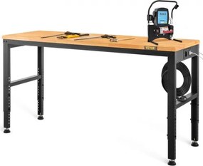 VEVOR in hoogte verstelbare werkbank 183x64x72-97cm klemtafel, werktafel met draagvermogen van 900 kg, bruine opvouwbare gereedschapsbank van koudgewalst staal, multifunctionele werktafel voor magazijn en kantoor