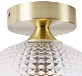Smart Art Deco plafondlamp met dimmer messing incl. Wifi A60 - Sphere Art Deco E27 rond Binnenverlichting Lamp