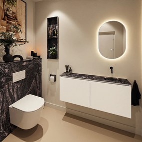 Mondiaz Ture DLux toiletmeubel 120cm talc met wastafel lava rechts zonder kraangat