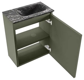 Mondiaz Ture DLux toiletmeubel 40cm army met wastafel lava rechts met kraangat