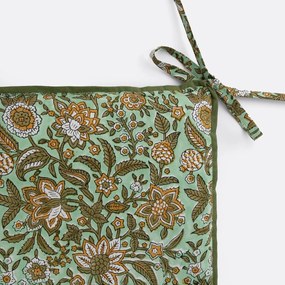 Stoelkussen van katoen met blokprint, SHANDIRA