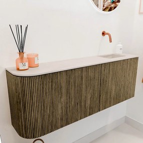 Mondiaz Joya DLux 110cm toiletmeubel ronding links dusk met wastafel faye rechts zonder kraangat meli