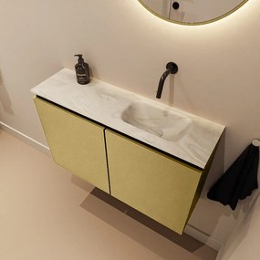 Mondiaz Ture DLux toiletmeubel 80cm oro met wastafel ostra rechts zonder kraangat