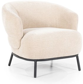 Eleonora David Zachte Fauteuil Taupe Met Ronde Rug