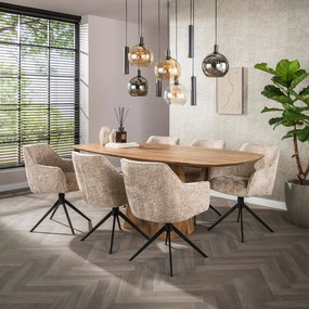 Draaibare Eetkamerstoel Velours Zand