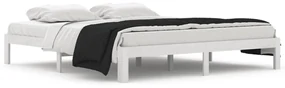 vidaXL Bedframe massief hout wit 180x200 cm 6FT Super King