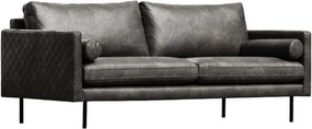 3,5 zitsbank - Daisy - met doorgestikte armleuning - leer Colorado antraciet 01
