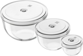 ZWILLING Fresh&amp;Save BOWLS Vacuümkommen set S/M/L / 6-delig, Glas, transparant-wit - Fresh&amp;Save BOWLS - ZWILLING