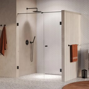 Brauer Void Carving profielloze nisdeur 150cm met draaideur 70cm aan muur gunmetal geborsteld PVD