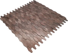 Zelfklevende Mozaïektegels Metaal | Picket 3D Donkerkoper | 31×30 cm | Keuken, Bad &amp; WC