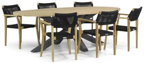 Tuinset 6 personen 240 cm Rope Zwart Lifestyle Garden Furniture Dallas/Brookline