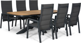 Tuinset 6 personen 220 cm Aluminium Grijs Lifestyle Garden Furniture Essence/Camila