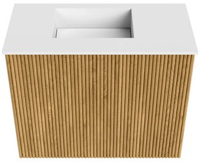 Mondiaz Joya 50cm toiletmeubel oak met wastafel faye links 1 kraangat talc