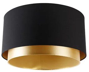 Stoffen lampenkap zwart 40/47/26 met gouden binnenkant Modern cilinder / rond rond