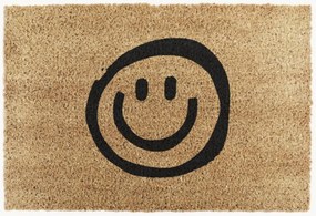 Handgemaakte kokos deurmat Smiley