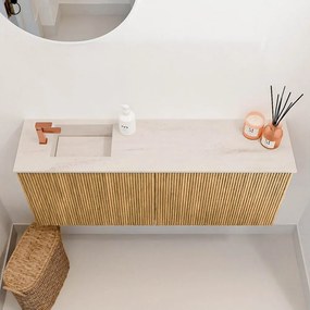 Mondiaz Joya DLux 100cm toiletmeubel oak met wastafel faye links 1 kraangat meli