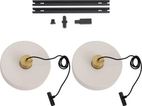 Modern railsysteem zwart met 3 hanglampen messing en groen 1-fase - Iconic Jina