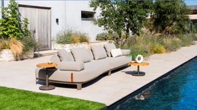 4 Seasons Outdoor Santorini 4-zits loungebank terre met knuffelhoek Loungebank   bruin weerbestendig