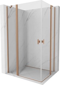 Mexen Mist Duo draaideur douchecabine 110 x 80 cm, transparant, geborsteld koper - 8A4-110-080-65-00