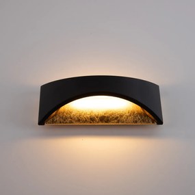 Moderne wandlamp zwart met goud incl. LED - Ambor Modern Binnenverlichting Lamp