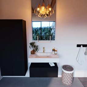 Mondiaz Alan DLux badmeubel 80cm urban 1 lade met wastafel opalo midden 1 kraangat