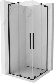 Mexen Velar L Duo schuifdouchecabine 80 x 80 cm, transparant, zwart - 871-080-080-02-03-70