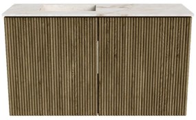 Mondiaz Joya DLux 70cm toiletmeubel dusk met wastafel faye links zonder kraangat frappe