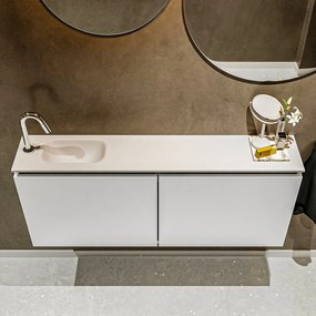 Mondiaz Ture 120cm toiletmeubel talc met wastafel talc links 1 kraangat