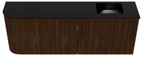 Mondiaz Joya 110cm toiletmeubel ronding links walnut met wastafel faye rechts 1 kraangat urban