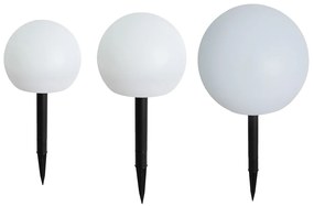 Set van 3 buiten vloerlampen wit incl. LED solar IP44 - Ludger Modern IP44 Buitenverlichting rond