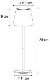 Buitenlamp LED Set van 2 tafellampen wit met dimmer en oplaadbaar - Murdock Modern IP54 Buitenverlichting rond Lamp