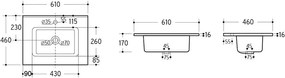 Comad Go keramische wastafel 60cm wit glans