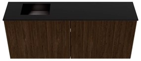Mondiaz Joya 100cm toiletmeubel walnut met wastafel faye links 1 kraangat urban