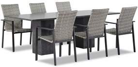 Tuinset 6 personen 220 cm Wicker Grijs Lifestyle Garden Furniture Upton/Graniet