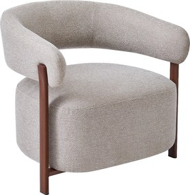Fauteuil Met Ronde Rugleuning Eiken Beige