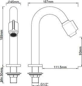 Mueller Round fonteinkraanset RVS
